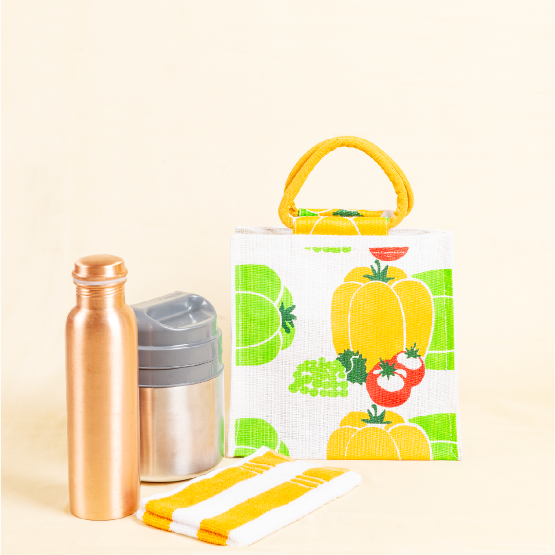 Capsicum Print Jute Lunch Bag