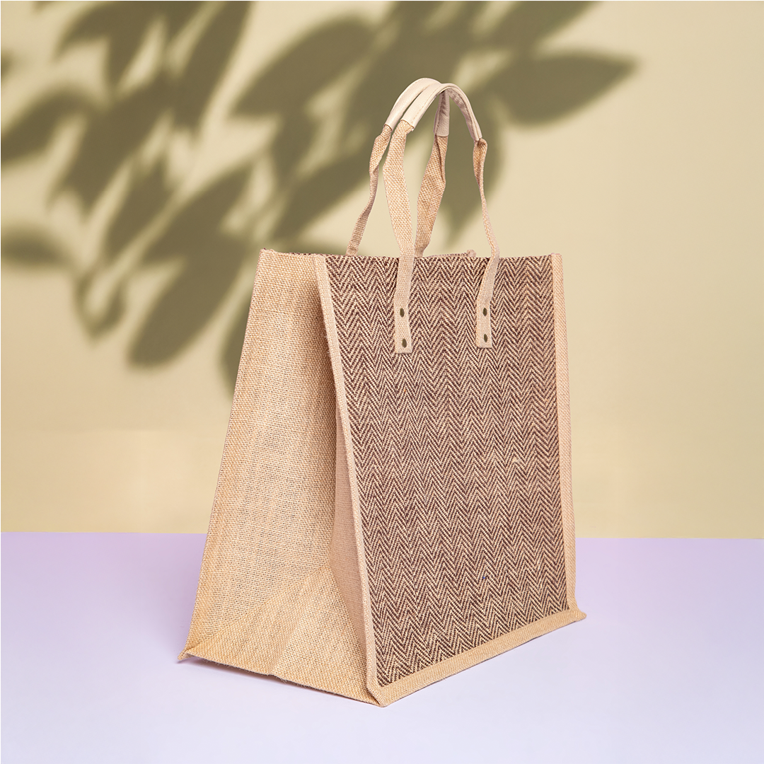 Herringbone Jumbo Jute Shopping Bag
