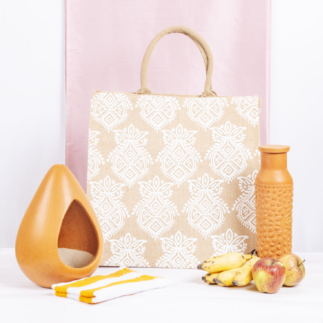 Printed Zipper Jute with Bottom Board