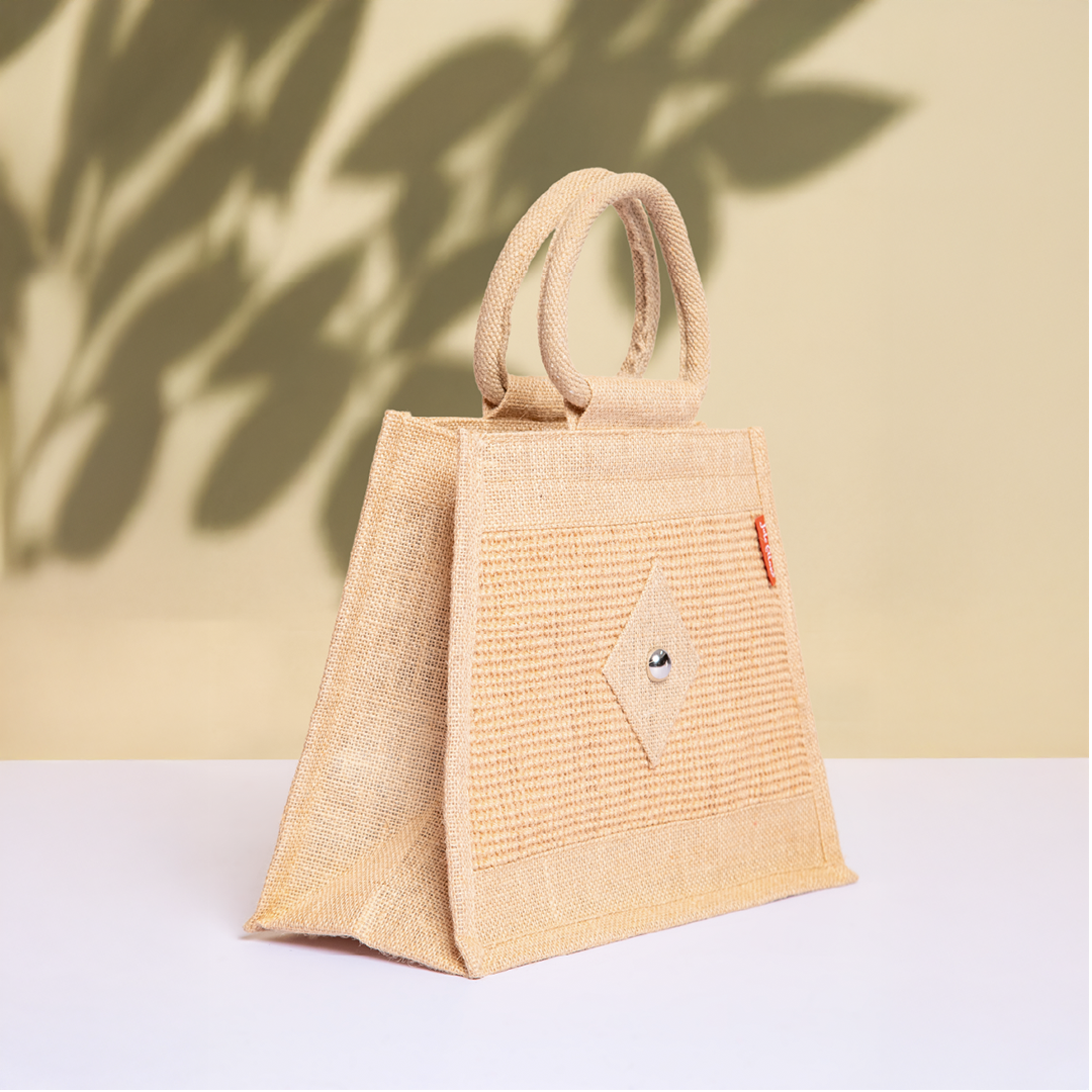 Rustic Dobby Jute Lunch Bag