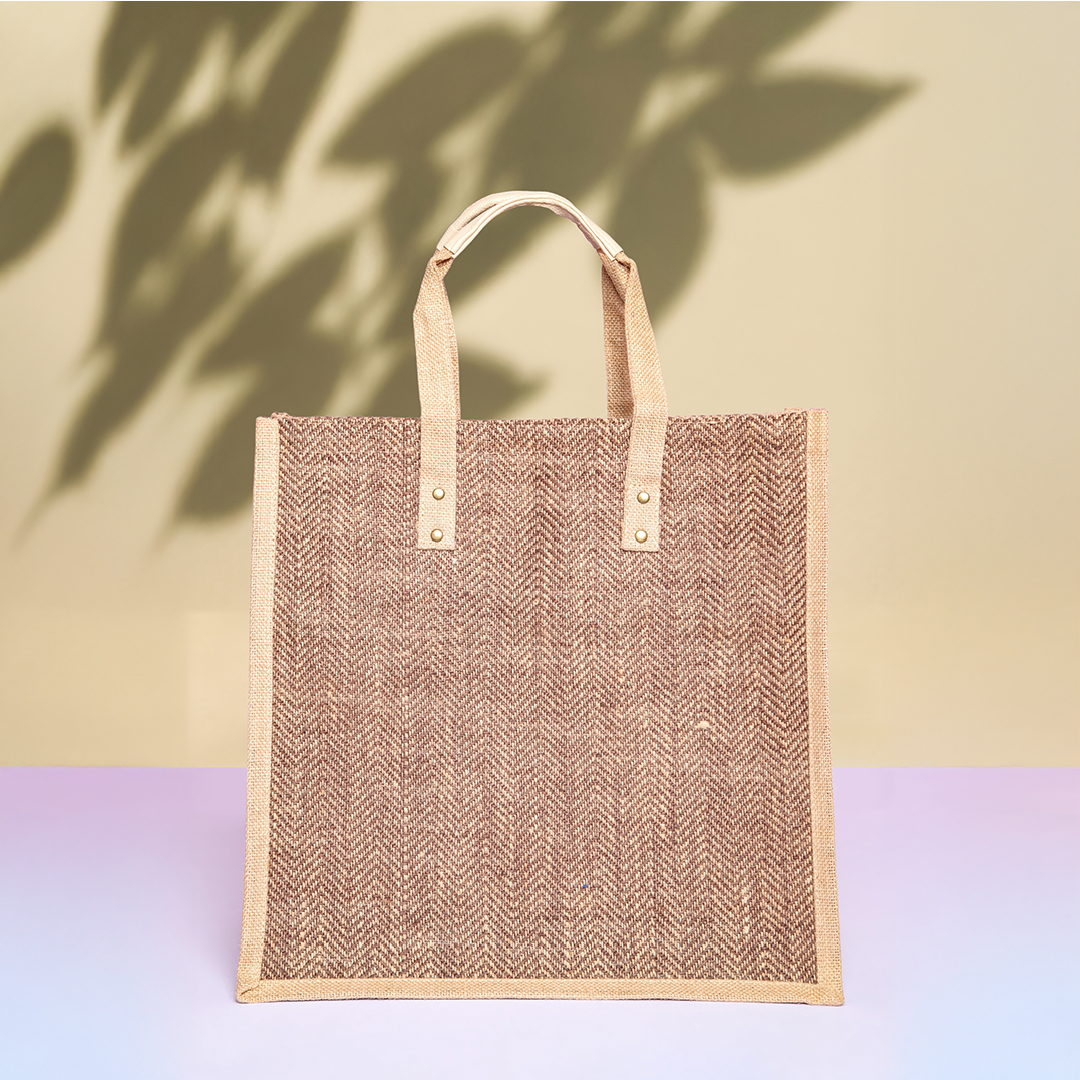 Herringbone Jumbo Jute Shopping Bag
