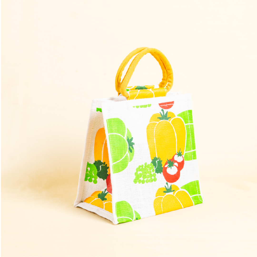 Capsicum Print Jute Lunch Bag