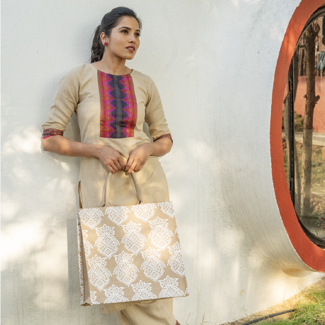 Printed Zipper Jute with Bottom Board