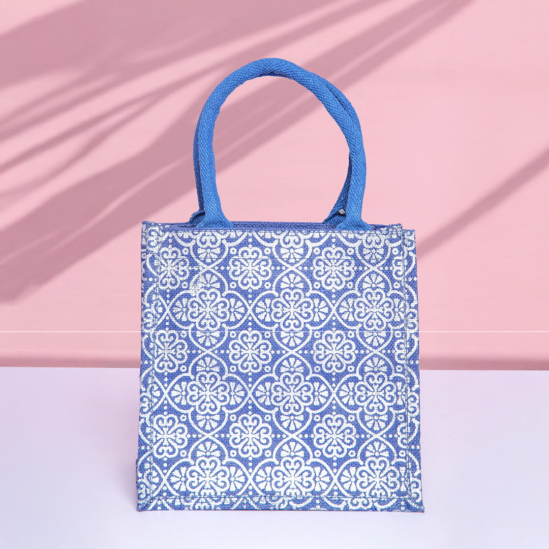 Mughal Print Jute Lunch Bag