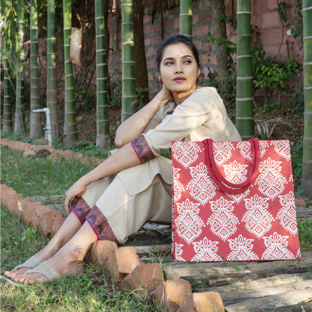 Printed Zipper Jute with Bottom Board