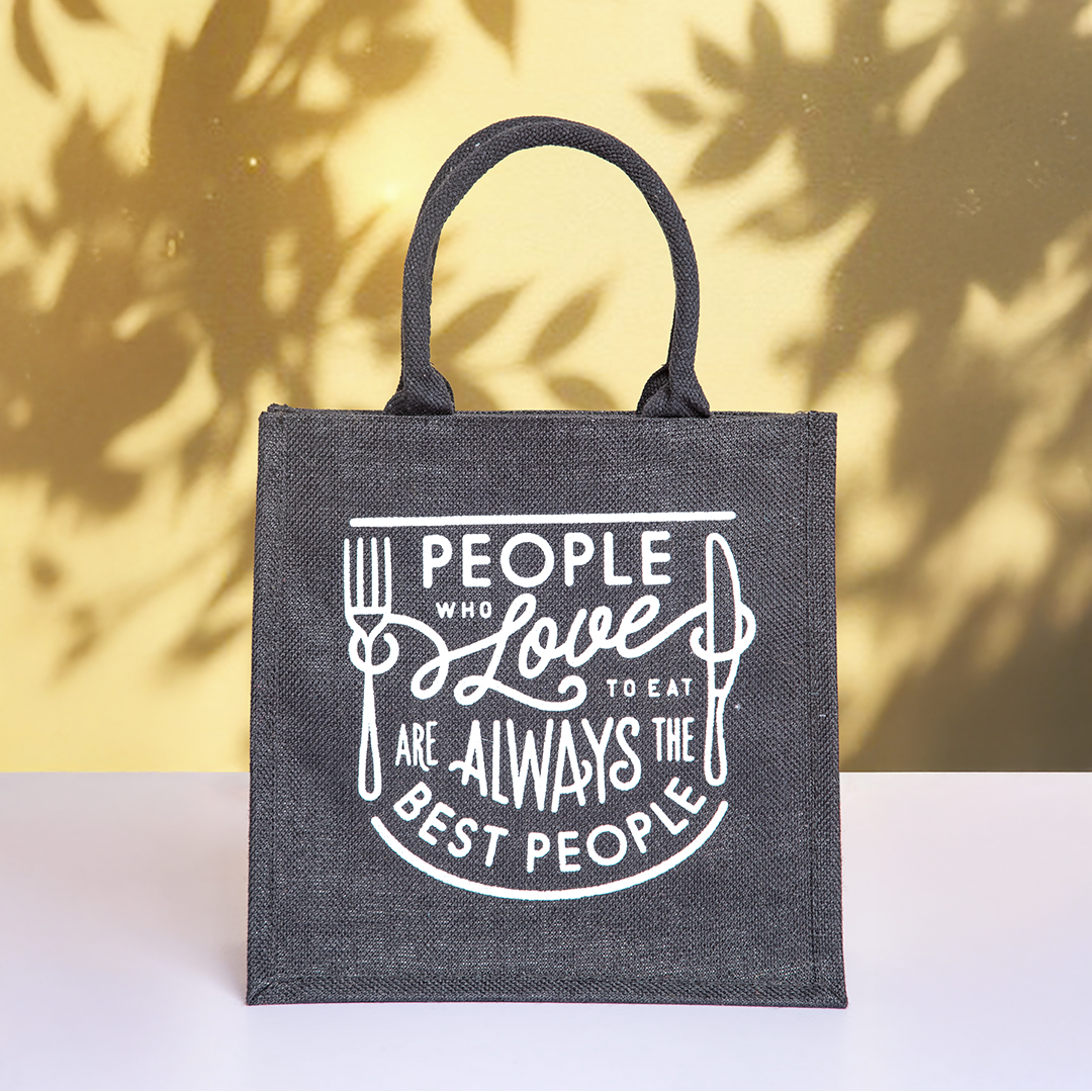 Love to Eat Jute Lunch Bag