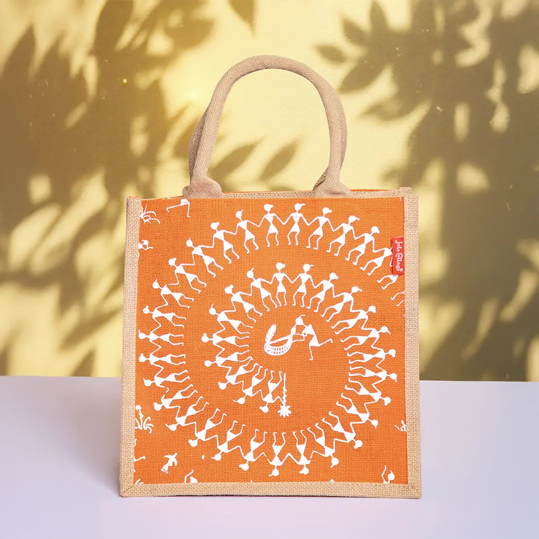 Warli zipper lunch bag