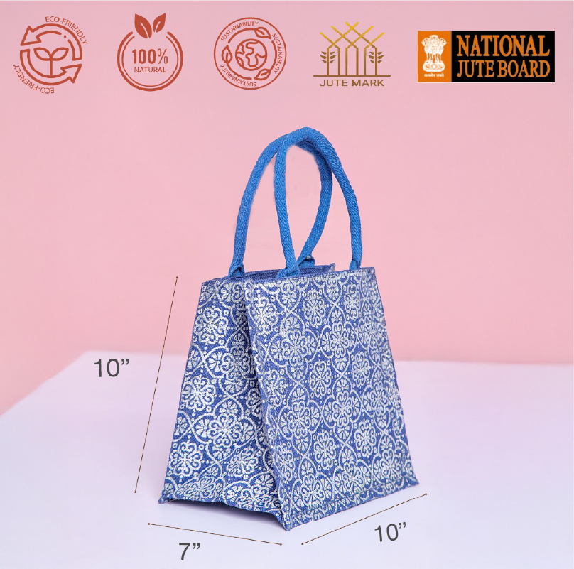 Mughal Print Jute Lunch Bag