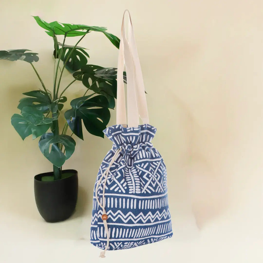 Aztec print Long potli bag