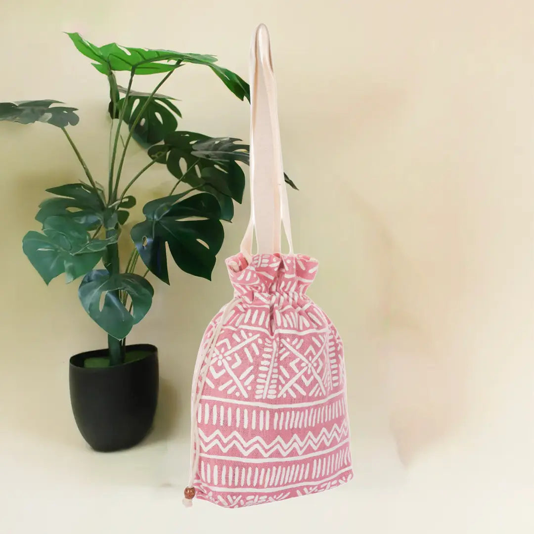 Aztec print Long potli bag