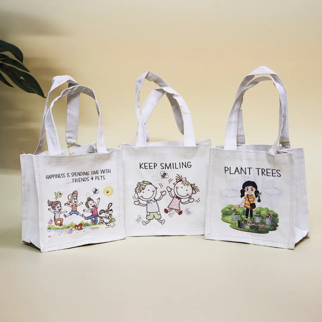 Assorted Gift bag-Plant trees, Keep Smiling & Happiness(Pack of 3)
