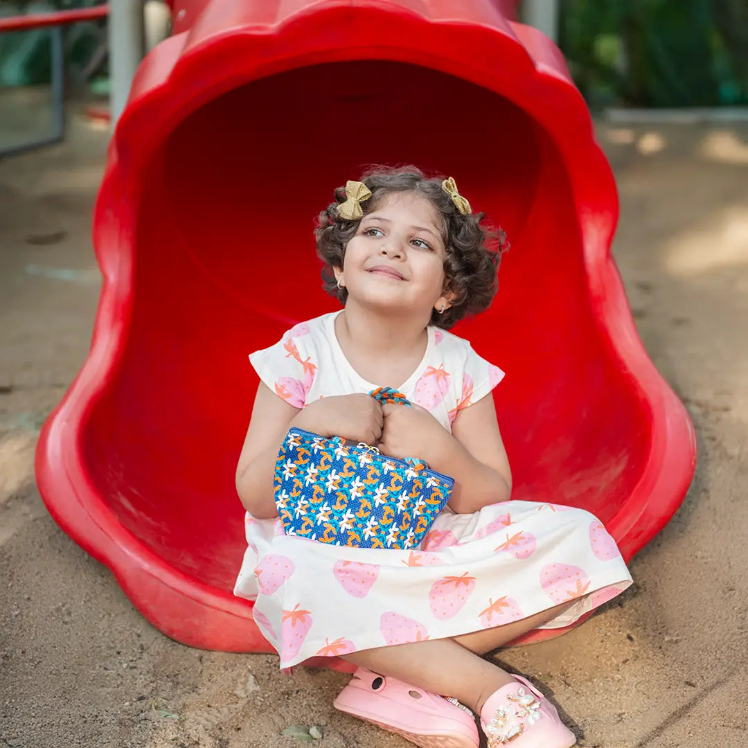 Mosaic Mini Wristlet jute bag Large(D-lock)