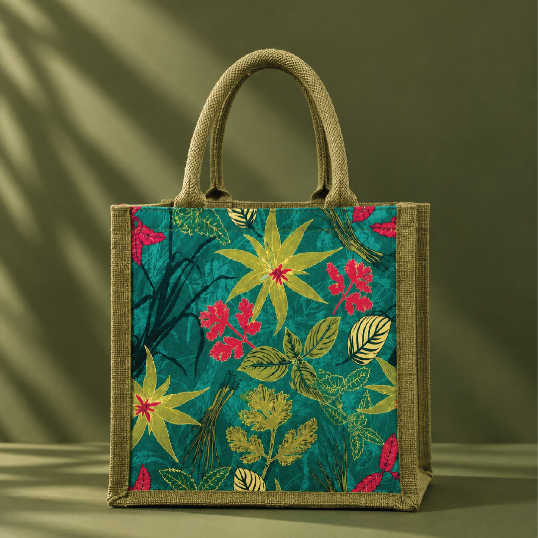 Tropical Bloom Zipper Shopping Bag