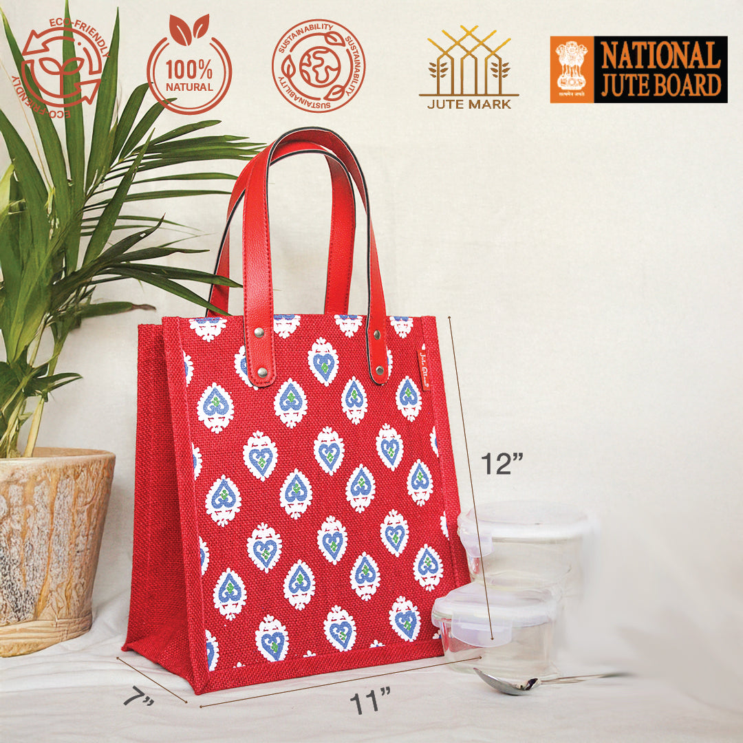 Buti Print Jute Lunch bag