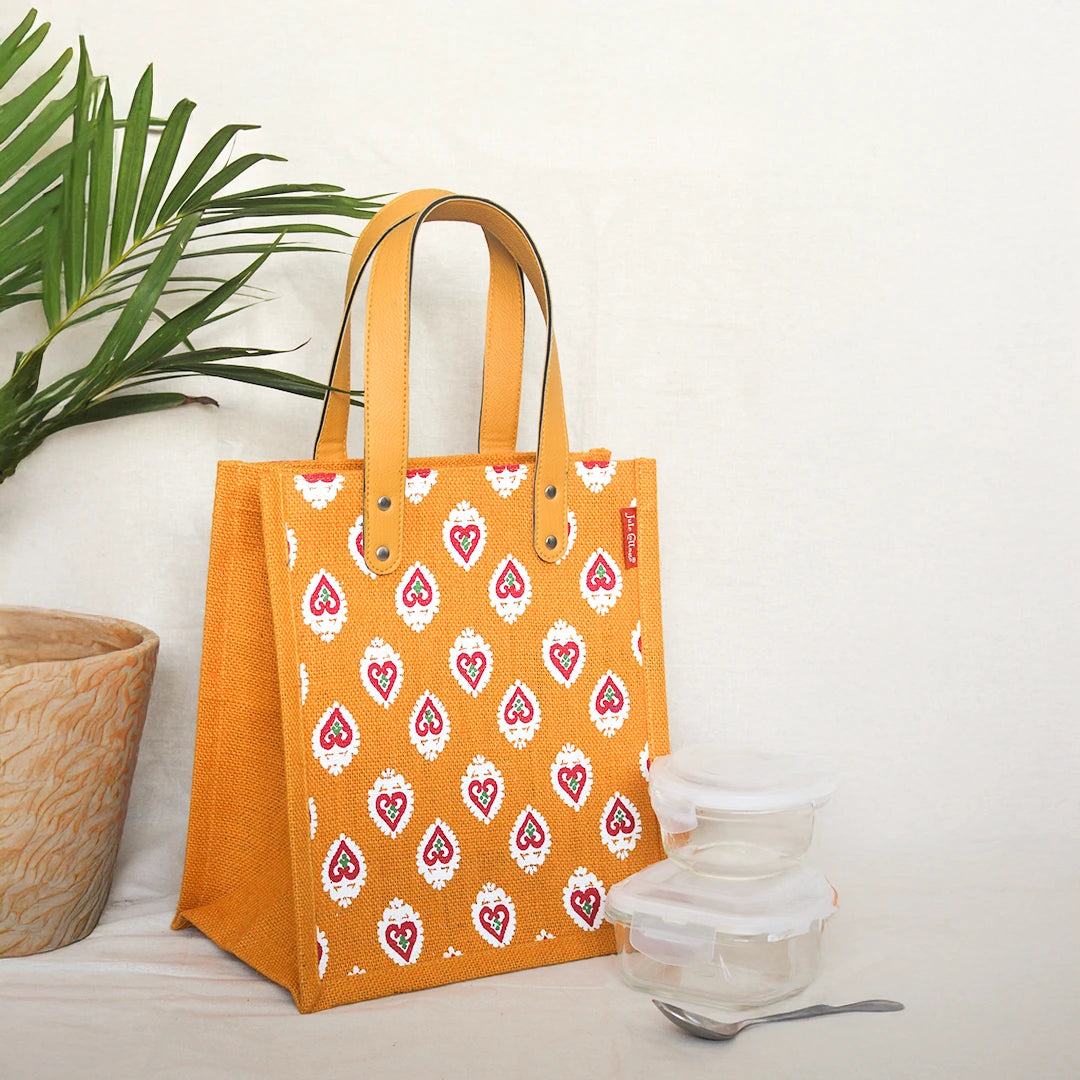Buti Print Jute Lunch bag