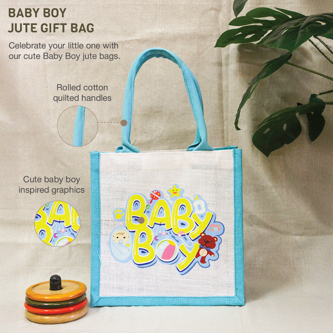 Baby Boy Jute Gift bag
