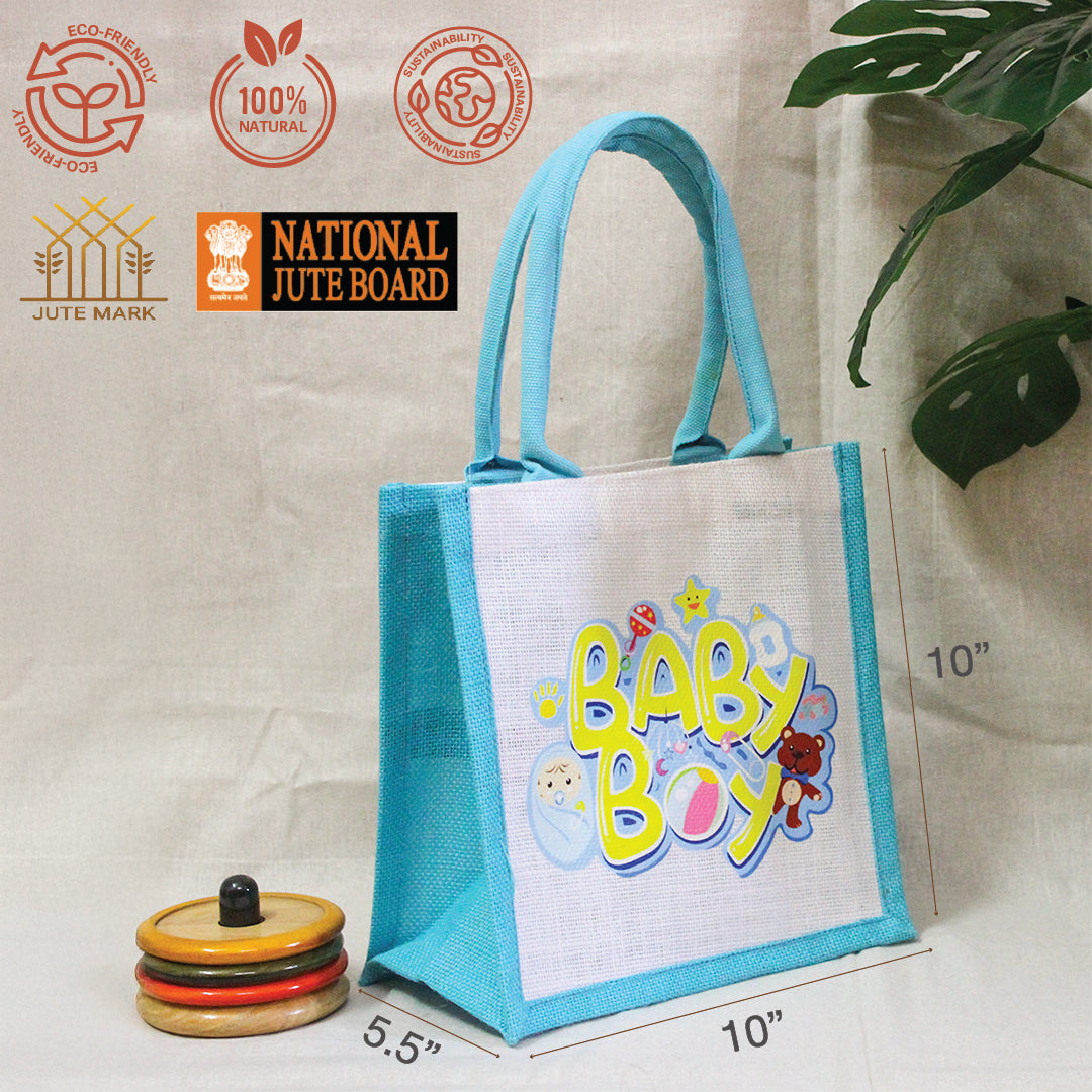 Baby Boy Jute Gift bag