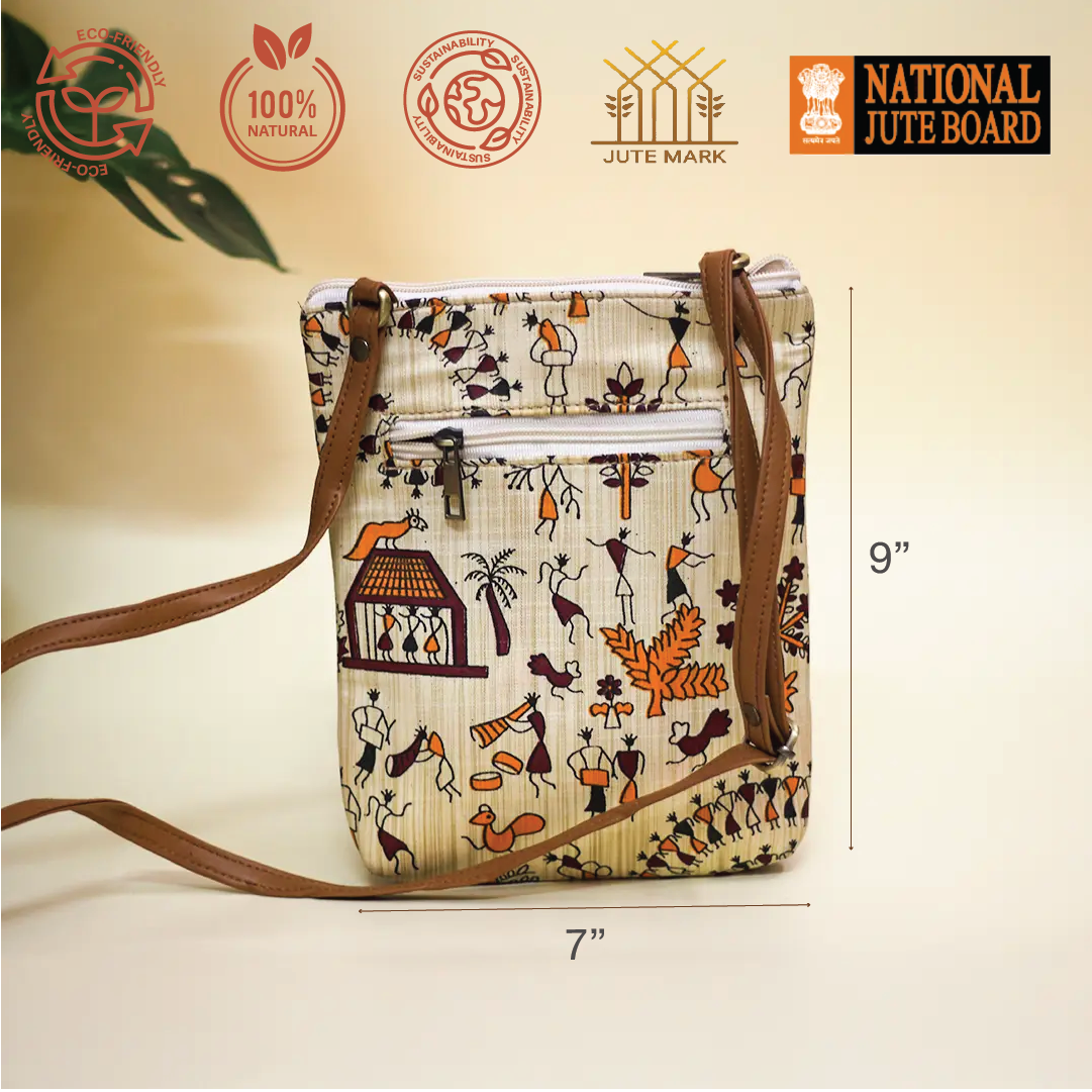 Warli Cotton sling bag Long