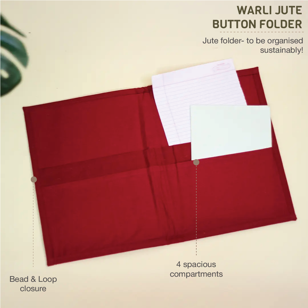 Warli Jute Button folder