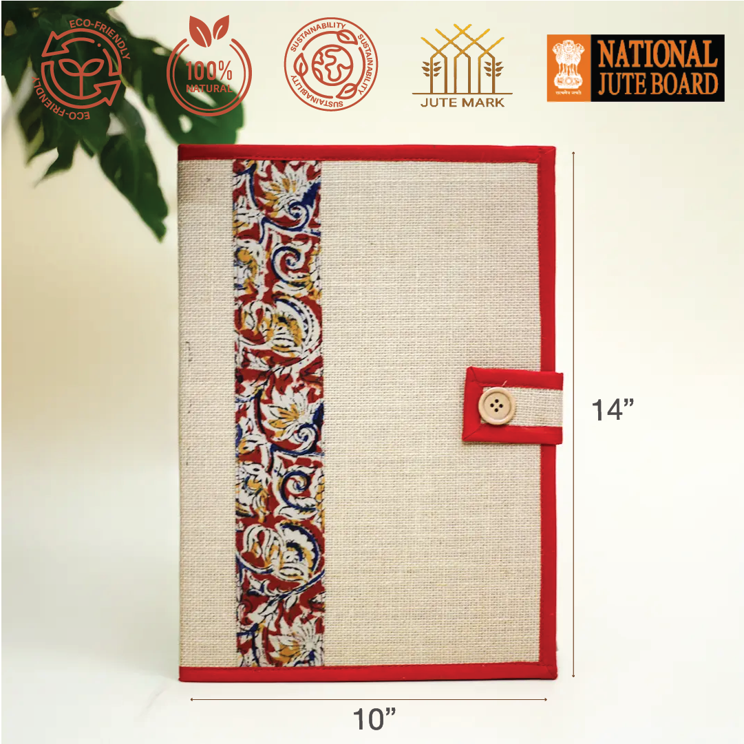 Kalamkari Wooden Button Folder