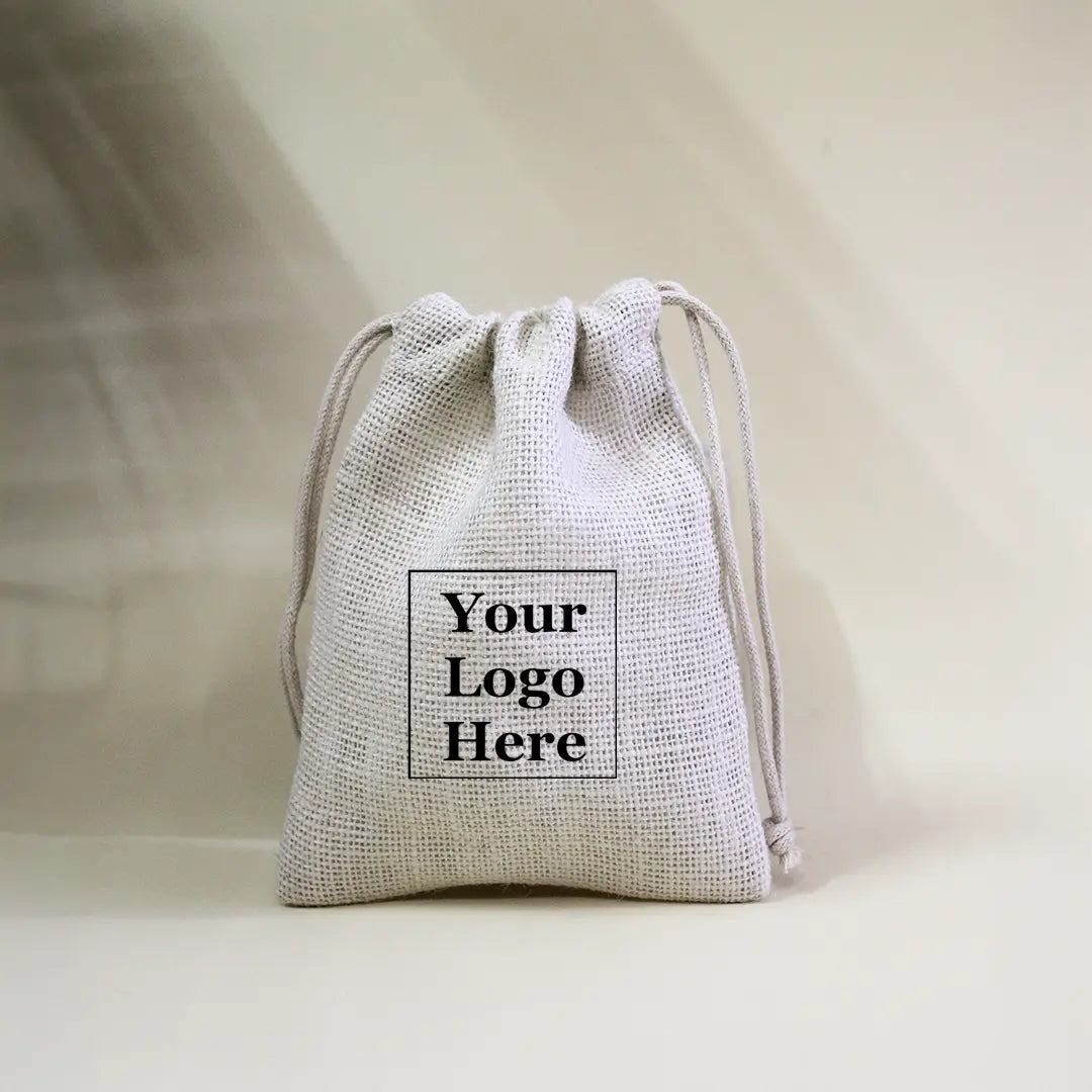 Plain White Jute Pouch (Small)-Pack of 100