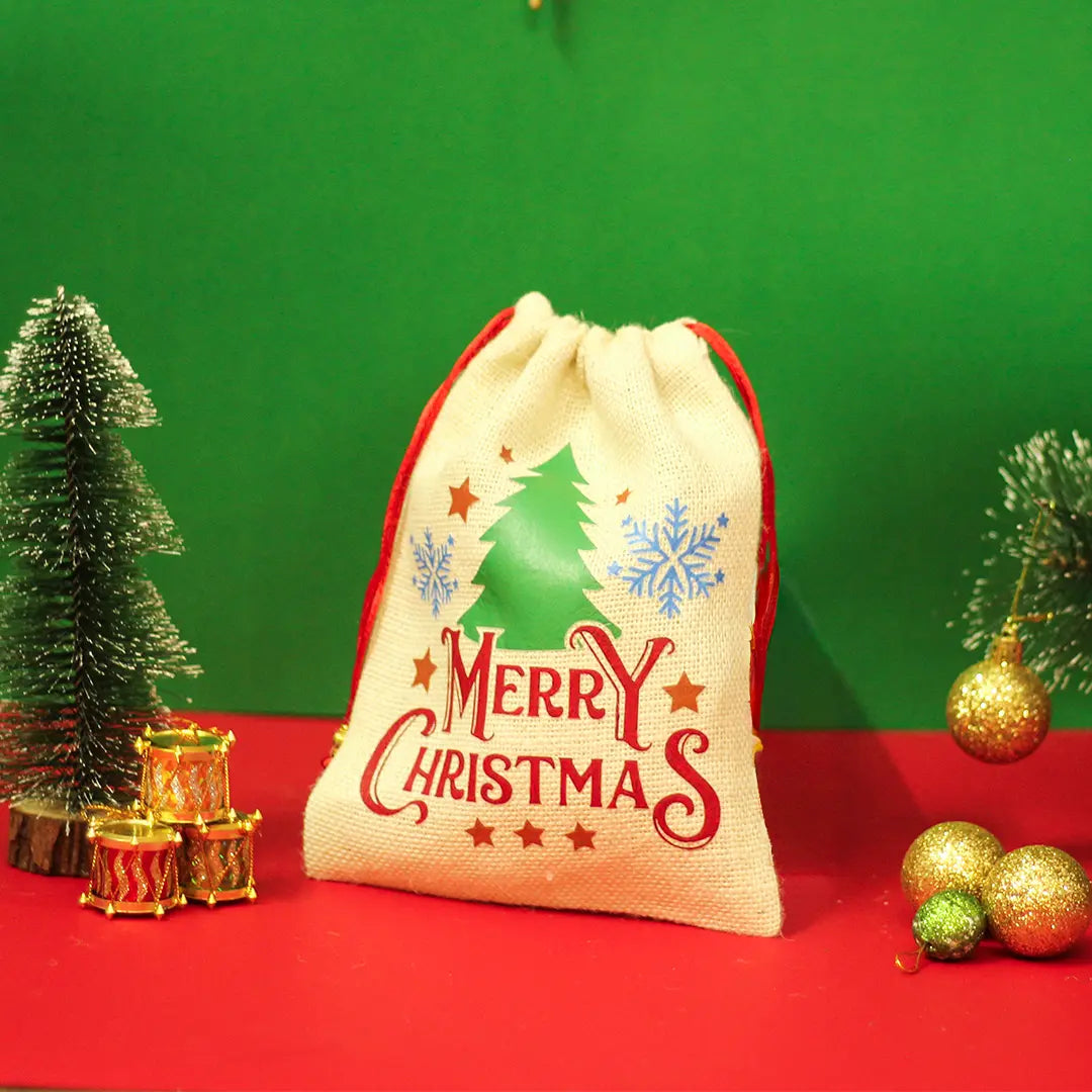 Merry Christmas Tree string pouch