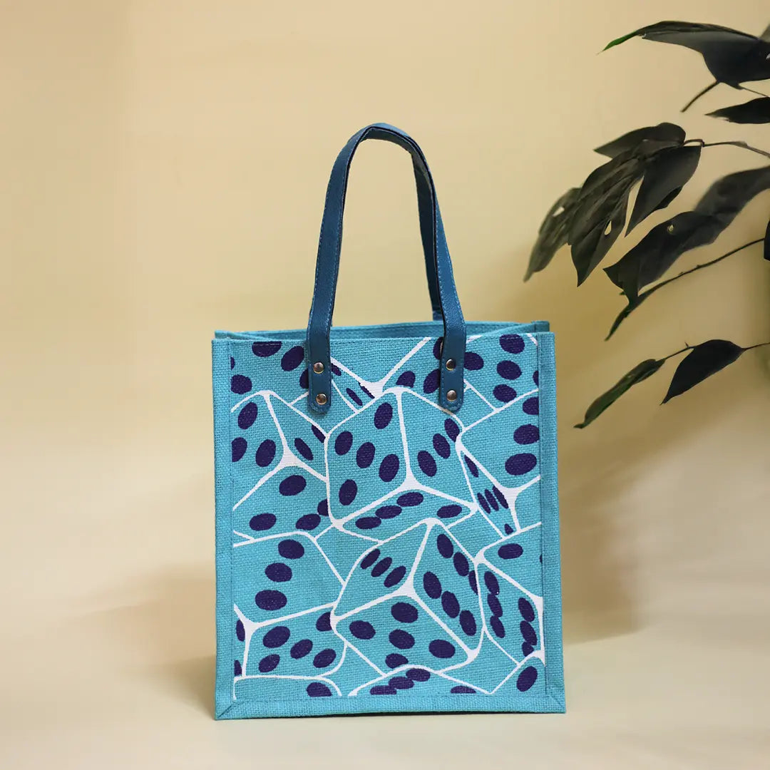 Dice Print Zipper Lunch Bag