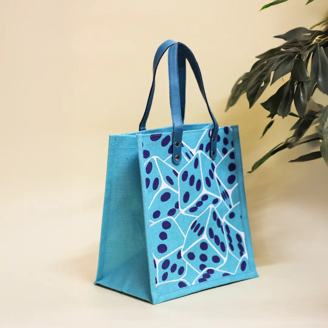 Dice Print Zipper Lunch Bag