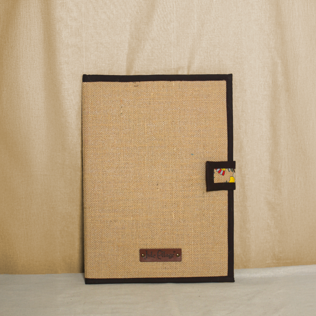 Madhubani Bird pocket Jute folder