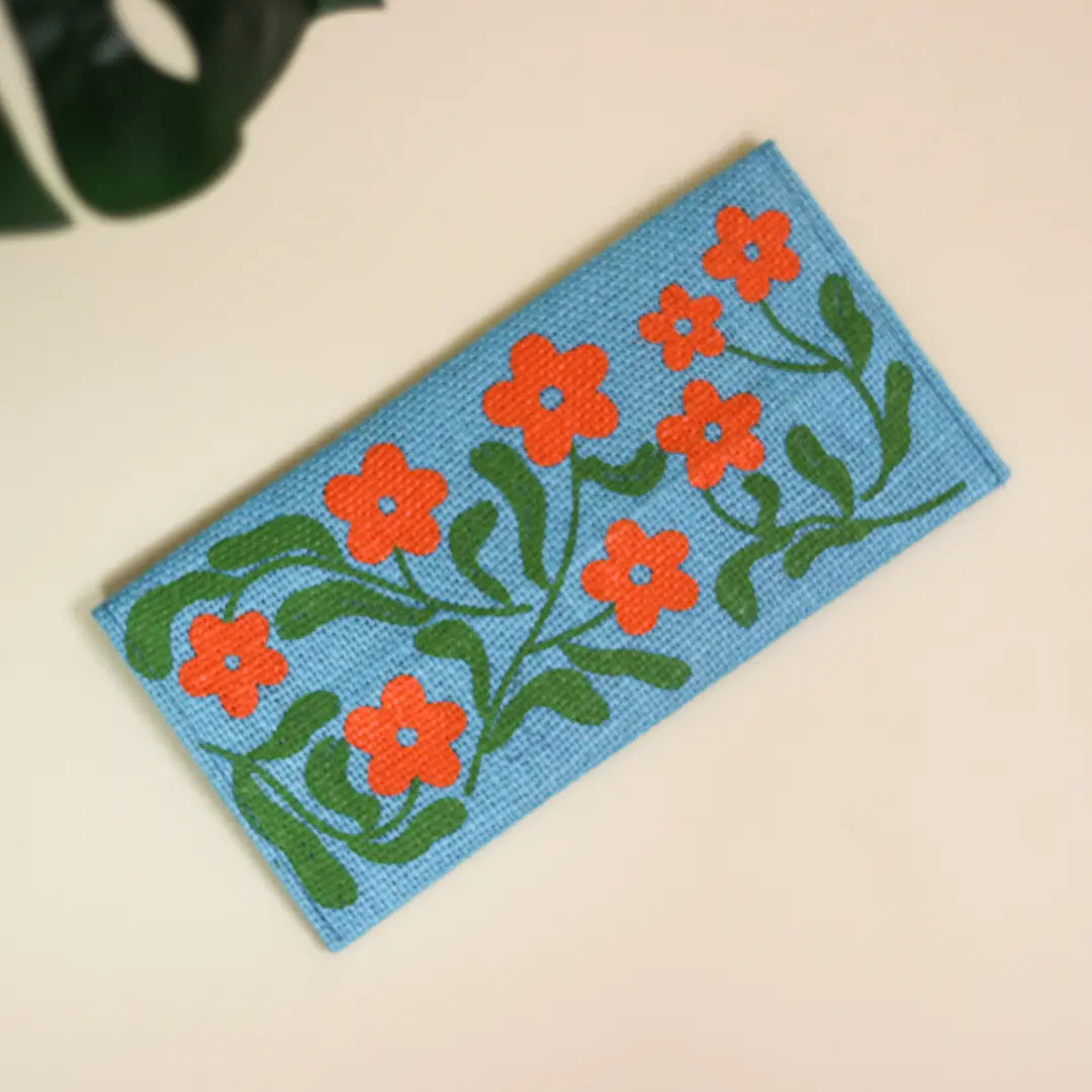 Floral print Jute Envelope(Pack of 5)