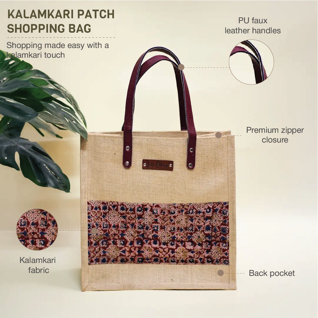 Kalamkari Patch Shopping bag