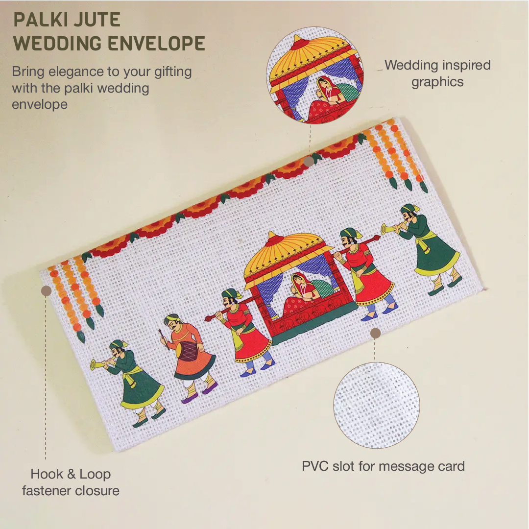 Palki Jute Wedding Envelope(Pack of 4)
