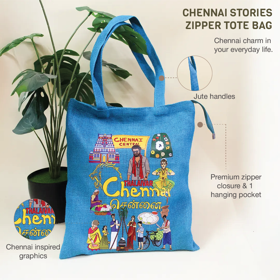 Chennai Stories Zipper Tote