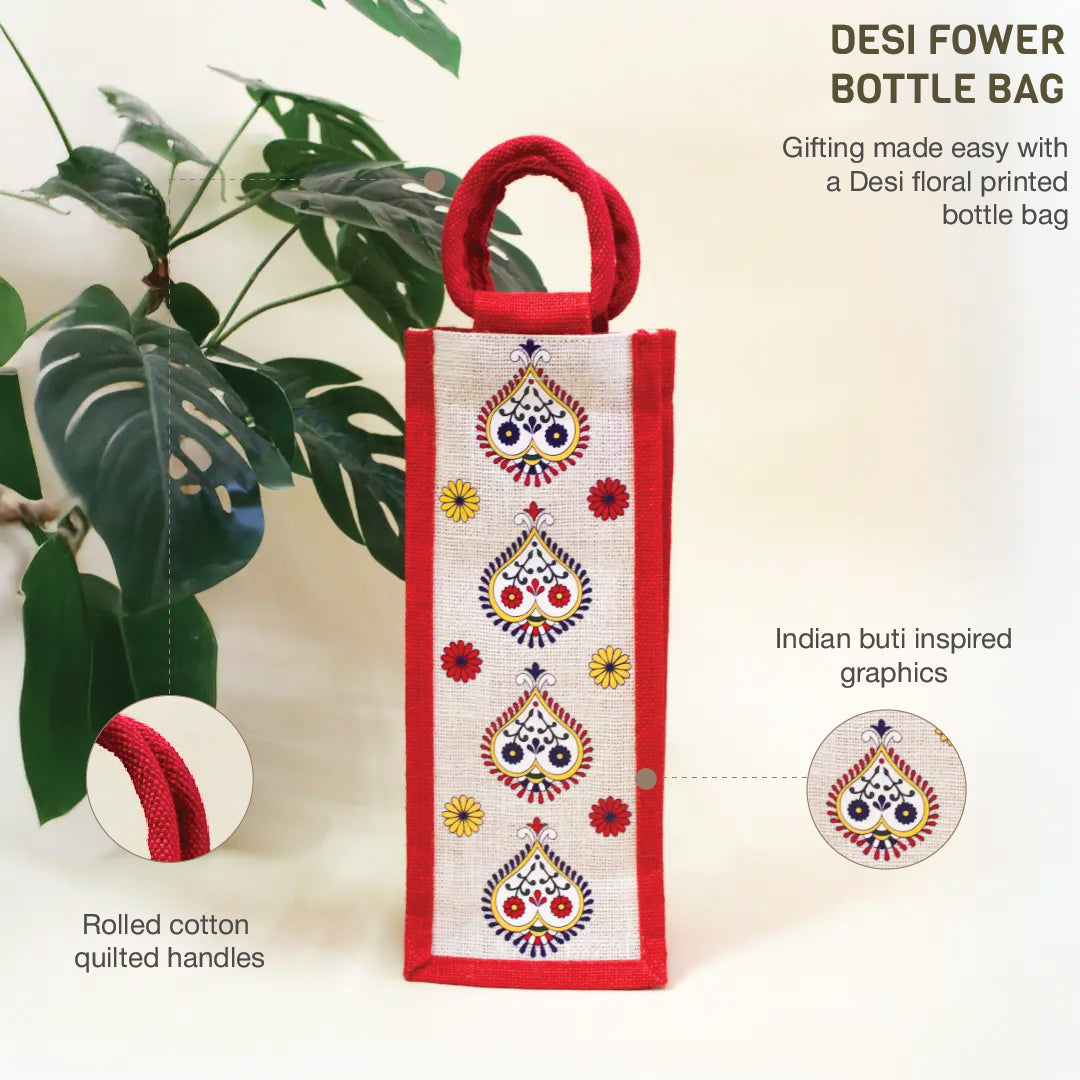 Desi Flower Bottle Bag