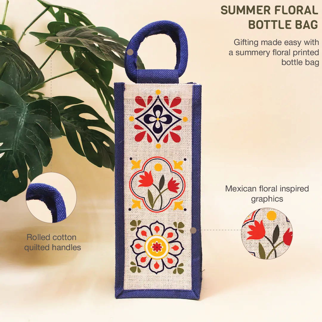 Summer Floral Bottle Bag