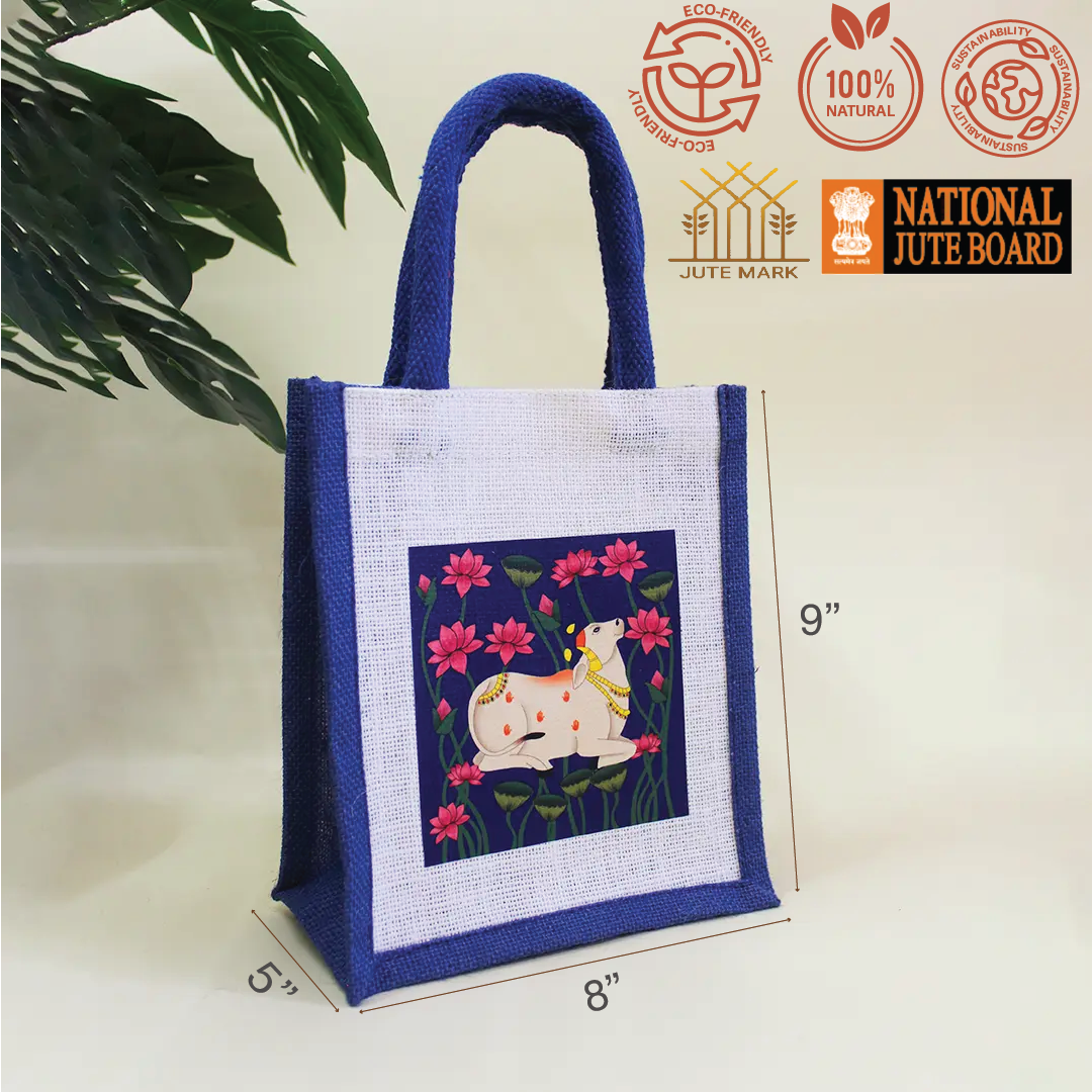 Pichwai Jute Gift Bag(Pack of 4)