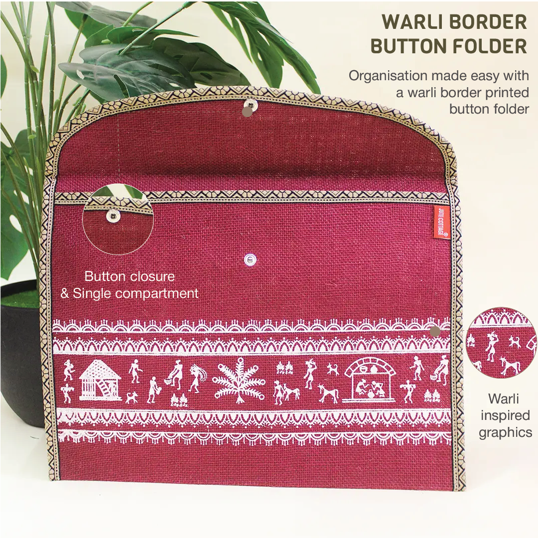 Warli Border Button Folder
