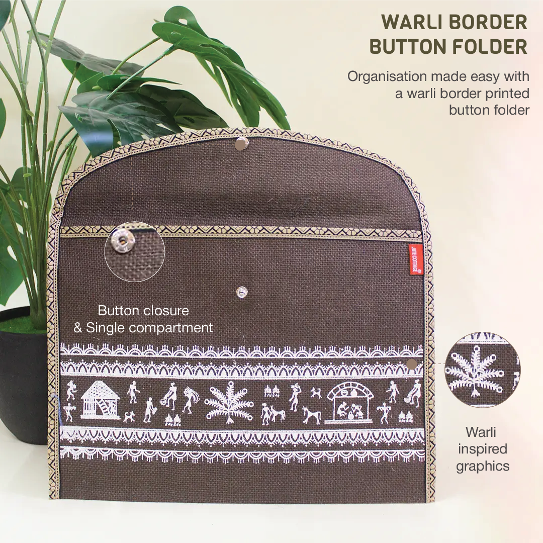 Warli Border Button Folder