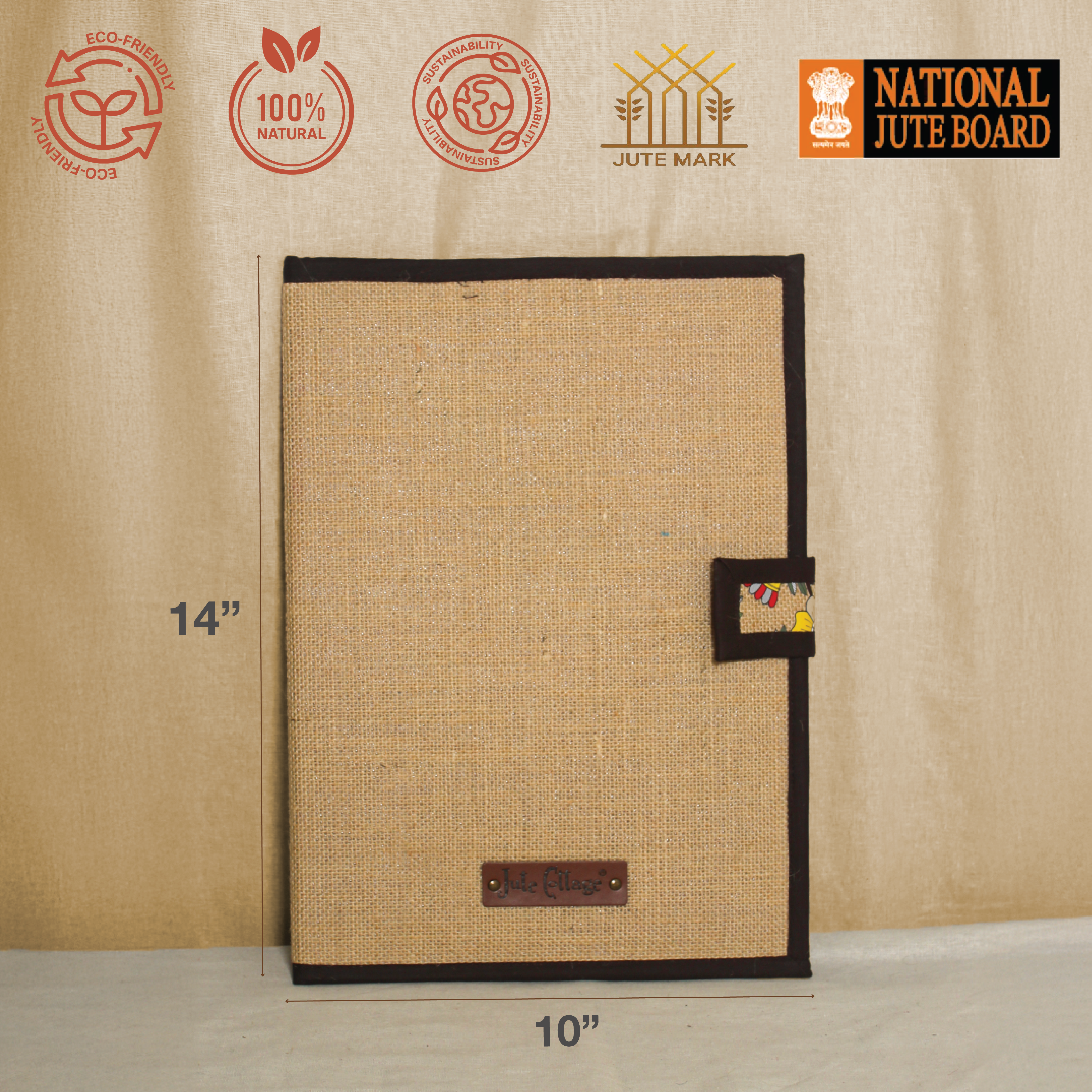 Madhubani Bird pocket Jute folder