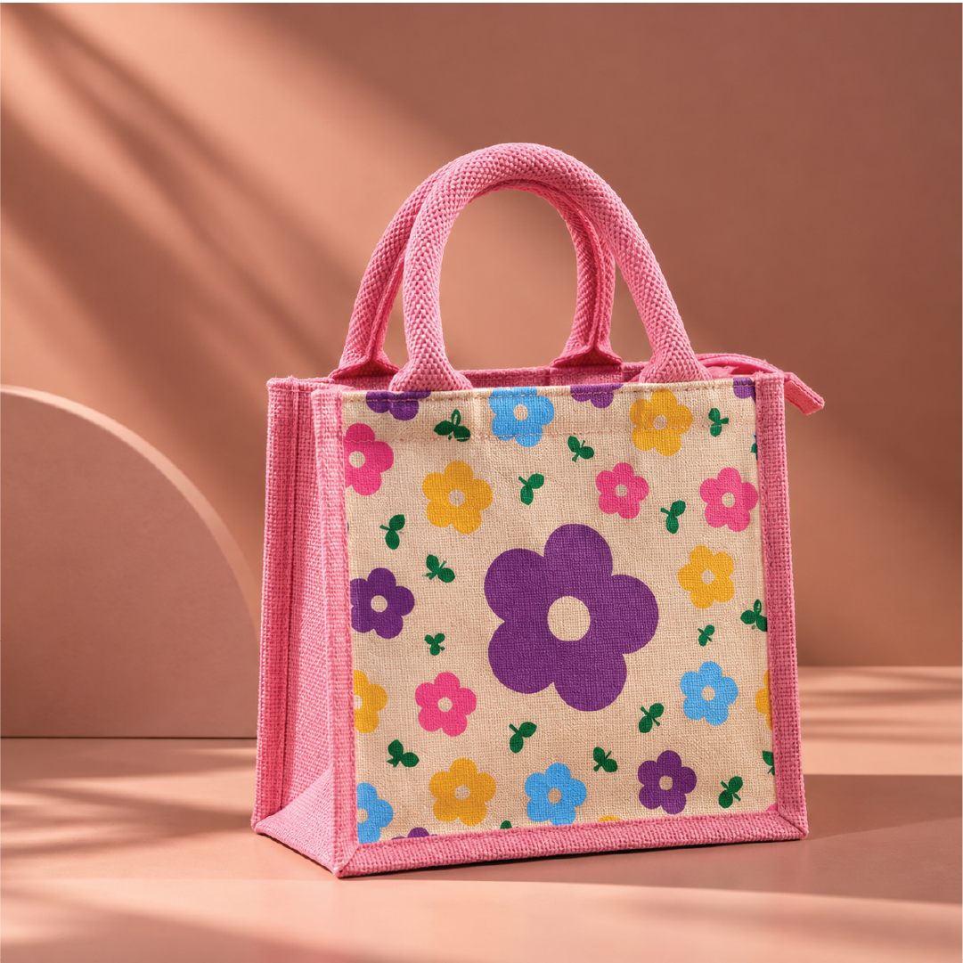Bloom Pop Kids Jute Lunch Bag