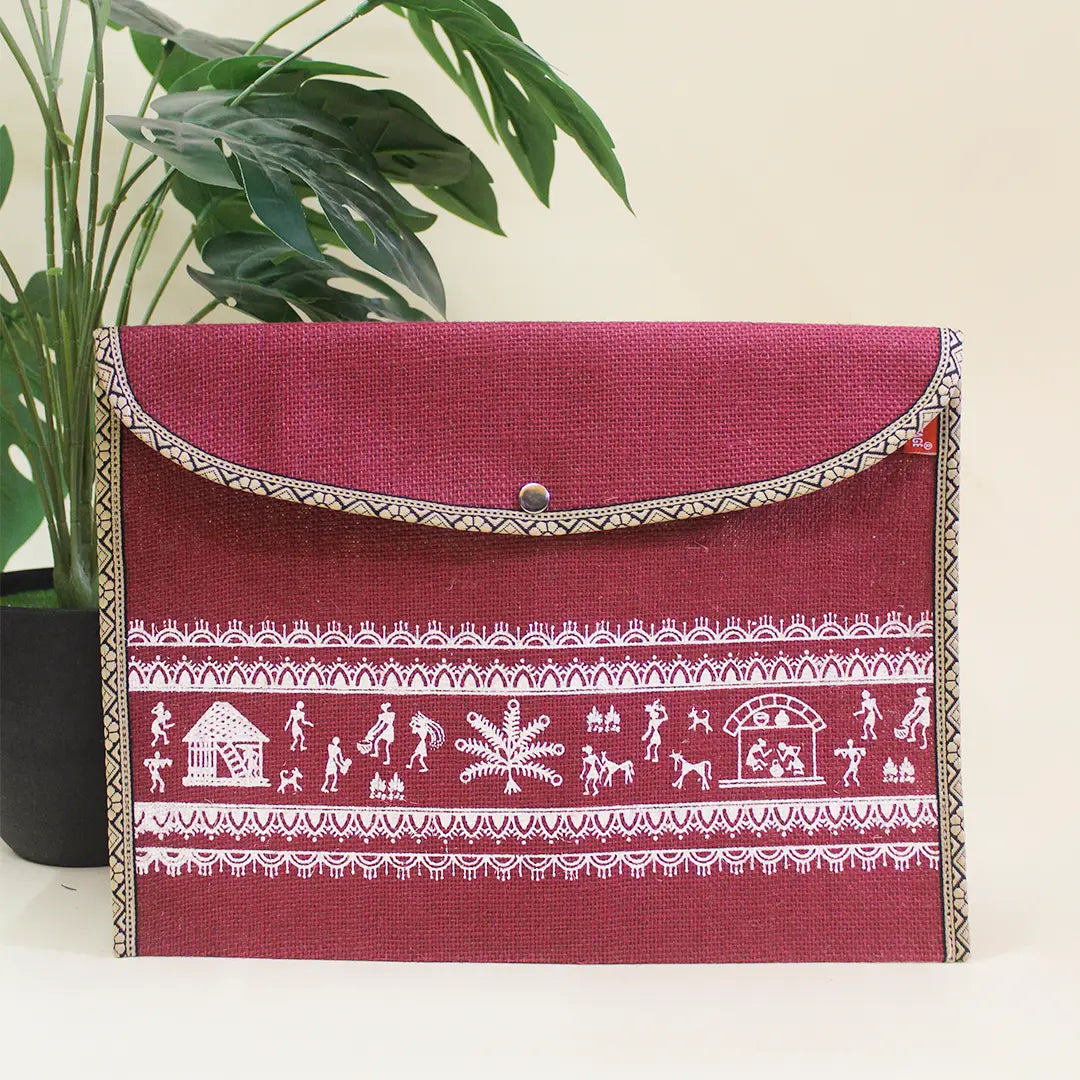 Warli Border Button Folder
