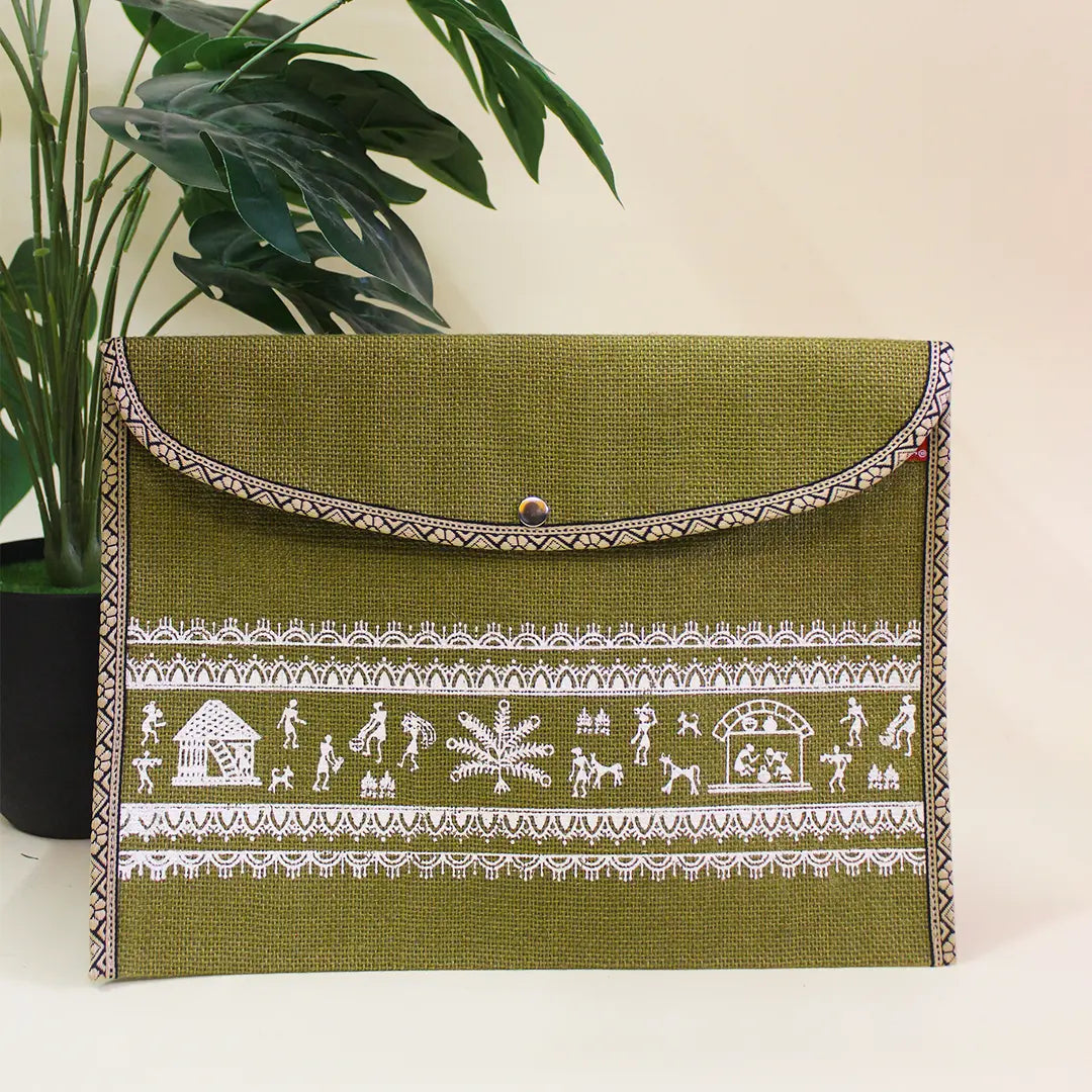 Warli Border Button Folder