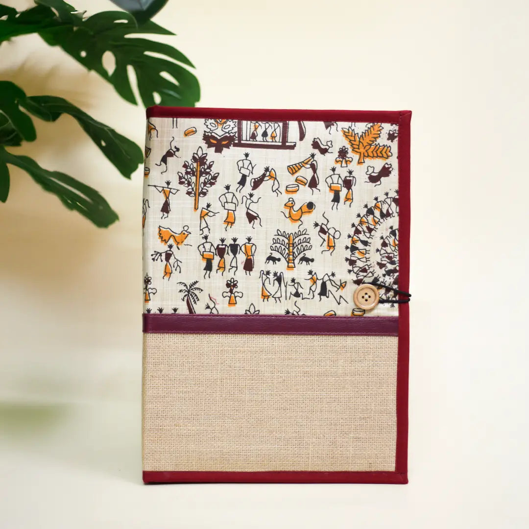 Warli Jute Button folder