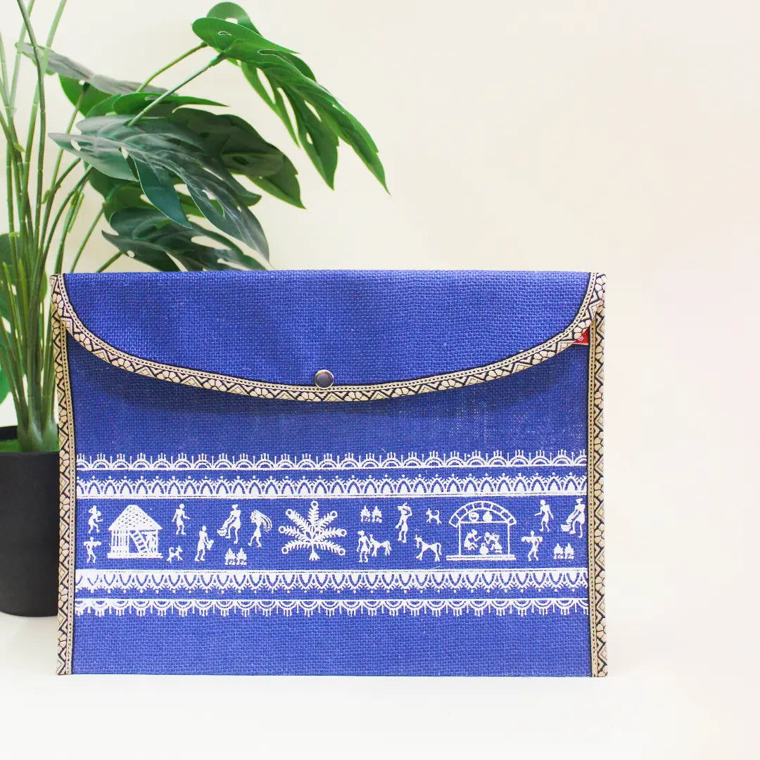 Warli Border Button Folder