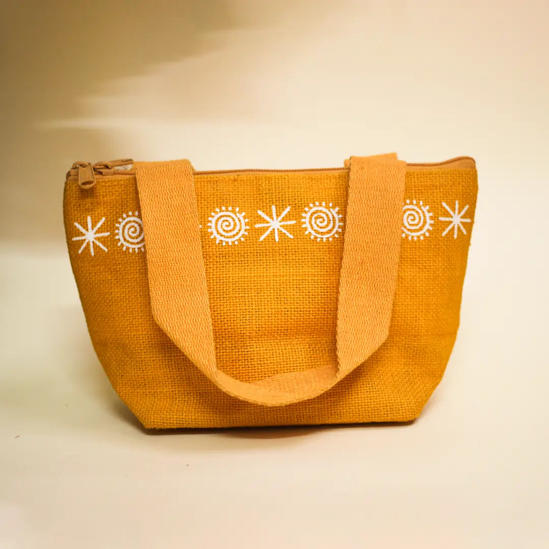 Star print Mini Wristlet jute bag(D-lock)