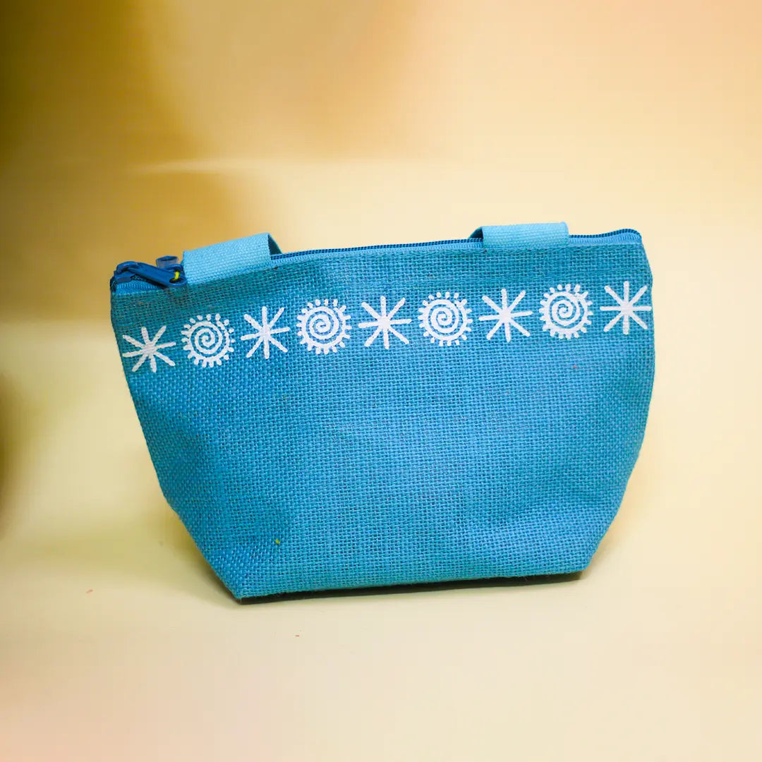 Star print Mini Wristlet jute bag(D-lock)