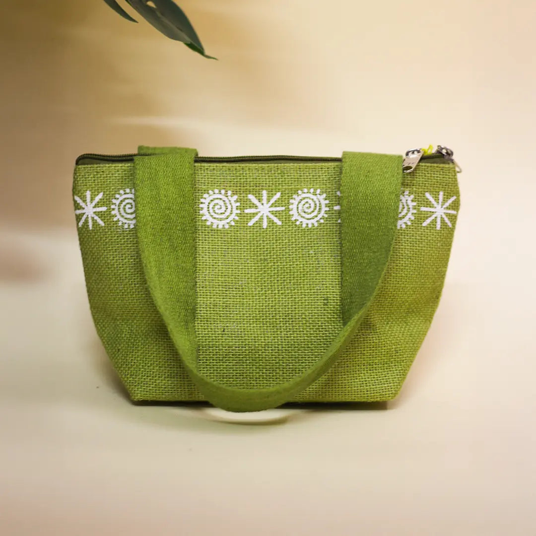 Star print Mini Wristlet jute bag(D-lock)