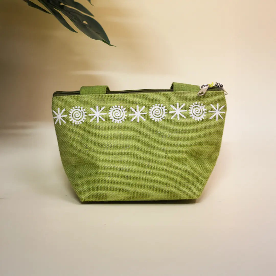 Star print Mini Wristlet jute bag(D-lock)