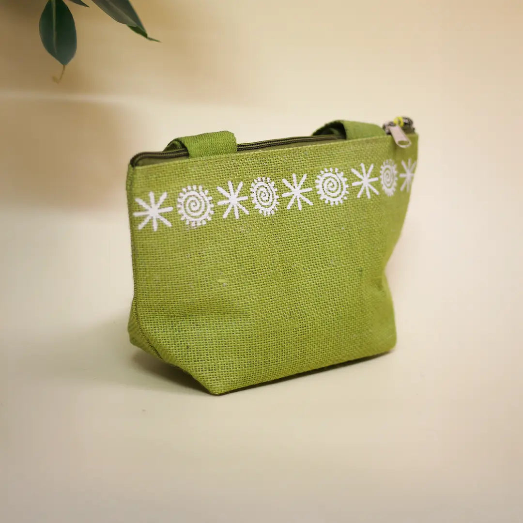 Star print Mini Wristlet jute bag(D-lock)