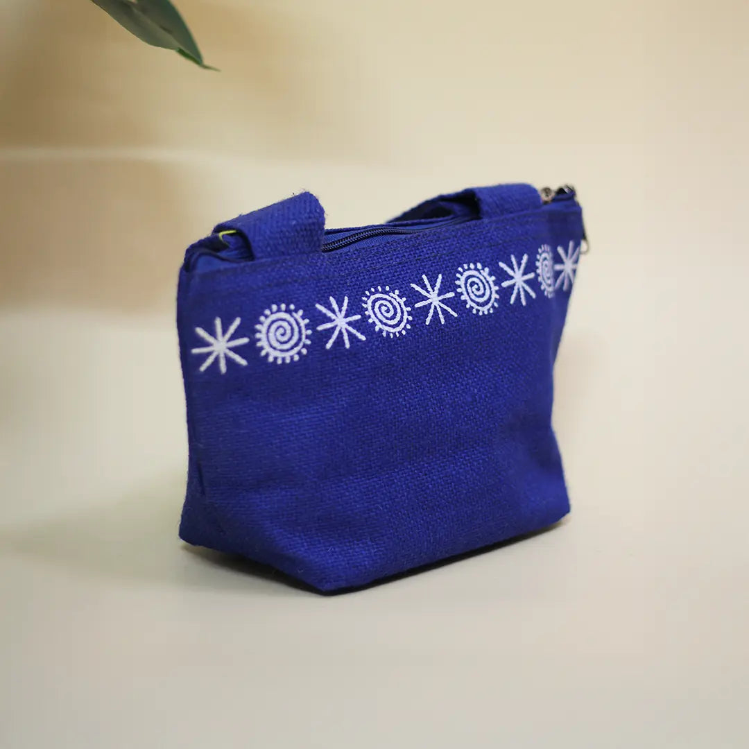 Star print Mini Wristlet jute bag(D-lock)